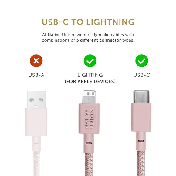 Native Union Belt Cable XL - 10ft Ultra-Strong Reinforced Durable USB-C to Light - Picture 2 of 9